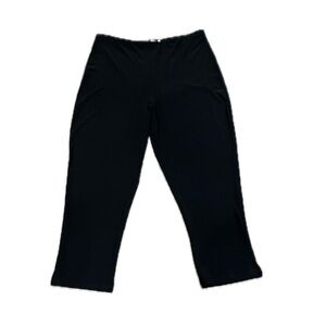 Sympli Narrow Capri Short Pull On Pants Size 10 Slit Hem Travel Stretch Jersey